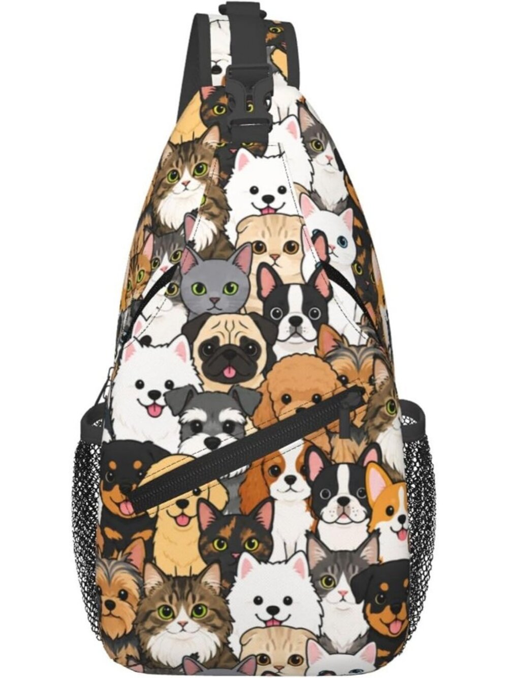 Unisex Dogs Board Skeletons Sling Backpack Chest Hiking Travel Crossbody Bag